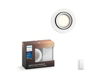 Philips Hue Milliskin Round Indbygningsspot med lysdæmperkontakt, White ambiance, Hvid