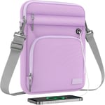 Housse De Tablette 9-11 Pouce Compatible Avec Ipad Air 5 10.9"" 2022, Ipad 9/8/7 10.2, Ipad Air 4 10.9, Galaxy Tab S9 11"" 2023/Tab S8 11"", Sac De Transport Avec Bandoulière Port Casque, Violet