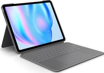 Logitech Combo Touch - Tangentbord Och Foliefodral - Med Pekdyna - Bakgrundsbelyst - Apple Smart Connector - Qwerty - Usa, Internationellt - Oxford-Grå - För Apple 11-Inch Ipad Air (M2)