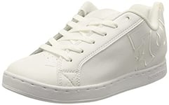 DC Women's Court Graffik Casual Low Top Skate Shoe, White/White/White 11 Medium US, 9 UK