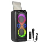 Bluetooth Karaoke Party Speaker System with Microphone, LED Lights 2x 8" Core130