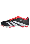 adidas Unisex Predator Club Flexible Ground Football Boots, Core Black/Cloud White/Solar Red, 9 UK