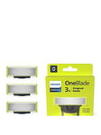 Philips Oneblade Replacement Blades For Face, 3 Pack, Qp230/50