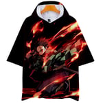 ZOSUO Unisexe Demon Slayer T-Shirt à Capuche 3D Kamado Tanjirou Imprimé Décontracté Graphic Mode Col Rond Manche Court SurvêTements,M