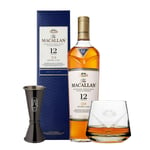 Macallan 12yo Double Cask Whisky 70cl - Macallan Whisky Glass & Jigger