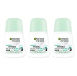 Garnier Mineral Invisible BWC Fresh Aloe Deodorant Roll-On Women 50ml 3, 6 Pack