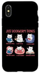 Coque pour iPhone X/XS Just Bookworm Things Adorable chat pour amoureux de la lecture