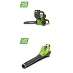 Greenworks 40V Cordless Chainsaw 30cm (12") - Battery and charger not included - 20117 & Greenworks 40V Cordless Axial Blower - Battery and charger not included - 2400807