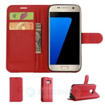 Samsung Galaxy S7 Pu Wallet Case [Red]