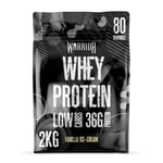 Warrior Whey Protein Powder – Up to 36g* of Protein Per Shake – Low Sugar, and Low Carbs – GMP Certified (Vanilla Ice Cream, 2kg)