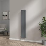 NRG 1600x272 Vertical Flat Panel Designer Radiators Central Heating Rad Double Column Anthracite