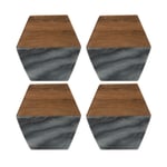 Rayware Marble/ Acacia Wood Hexagon Coasters Set - Elements Tableware Gift