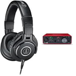 Audio-Technica M40x Professional Studio Headphones for studio recording, creators, DJs, podcasts and everyday listening & Focusrite Scarlett Solo 3rd Gen USB Audio Interface