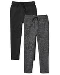 The Children's Place Boys' Active Jogger Pants, Dark Gray/Heather Gray 2 Pack, XS (Pack of 2)