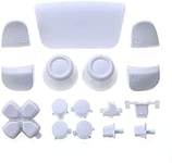 GGZone Ensemble complet de boutons de joysticks Dpad R1 L1 R2 L2 Touche de direction ABXY Boutons pour manette Sony PS5 (Rose) (Blanc)