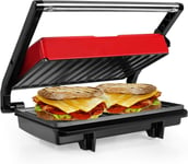 Panini Grill Électrique, Plancha Et Appareil À Sandwich Presses À Panini, Plaques Anti-Adhésives, Surface 23 X 14,5 Cm, Sans Bpa, 750 W, Couleur Rouge[PAC100757]