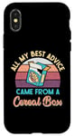 Coque pour iPhone X/XS All My Best Advice Came from a Cereal Box – Funny Sarcastic