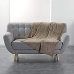 douceur d'intérieur FLANOU Plaid, Polyester, Taupe, 125 x 150 cm