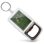 Acrylic Bottle Opener Keyring - Little Yellow Bird Tree Rain Nature  #45583