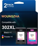 302XL Cartouches d'encre reconditionnées pour HP 302 XL pour HP DeskJet 3630 2132 3634 3639 3636 1110 Envy 4520 4525 4522 Officejet 3833 4650 3831 5220 5230 (1 noir, 1 couleur)