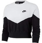 Nike Women's Fleece Crew Sportswear Heritage, Black/White, X-Large