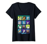 Madagascar Group Shot Bold Panels Poster V-Neck T-Shirt