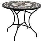 Table à manger ronde Kipos mosaïque noir D90cm - Atmosphera créateur d'intérieur - Noir