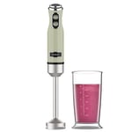 Cecotec Blender Mixeur Power RetroGreen 1200MAX. Puissance Maximale 1200 W, Technologie CrossBlades, 4 Feuilles Revêtues en Titane Noir, 2 Vitesses, 0,5 L de Capacité, Cloche Anti-Éclaboussures