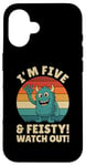 Coque pour iPhone 16 Five and Feisty Monster Birthday Graphic for Kids