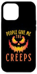 Coque pour iPhone 12 Pro Max T-shirt à motif Jack-o-Lantern de People Give Me The Creeps pour Halloween