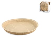 HABI GOLD - Lot de 4 moules à gâteaux ronds en papier antiadhésif, Kit de moules en matière recyclable, naturelle, biodégradable, résistante, Made in Italy, Diamètre 26 cm - Beige