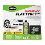 Slime CRK0305 - IN Flat Tyre Puncture Repair, Smart , Emergency Kit for Car Tyres, Includes Sealant and Inflator Pump, Suitable for Cars and Other Highway Vehicles, 15 Min Fix