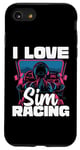 Coque pour iPhone SE (2020) / 7 / 8 Cute Video Gamer For Women - I Love Sim Racing