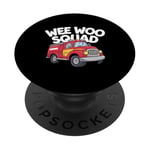 Funny Firefighter Art For Men Women Kids Fire Truck Fireman PopSockets Adhesive PopGrip