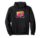 Dripping Paint Vintage Television TV Retro 70s 80s Pullover Hoodie