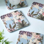 Royal Botanic Gardens Kew Bee Floral Square Corkback Coaster Pack Of 4