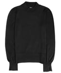 River Island Womens High Neck Puff Sleeve Jumper - Black viscose - Size 8 UK