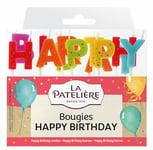 LA PATELIÈRE - Lot de Bougies Lettres “Happy Birthday” - Bougies pour Fête d’Anniversaire Originales, Décoration pour Gâteau Adulte, Enfant, Garçon et Fille