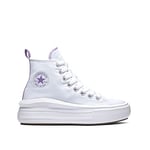 CONVERSE Garçon Chuck Taylor All Star Move Platform Shoes, White Pixel Purple White, 37 EU