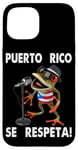 Coque pour iPhone 15 Porto Rico Se Respeta Coqui Boricua Microphone Protest