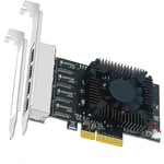 GLOTRENDS LE8245F Carte réseau Ethernet PCIe 4 Ports (2 Ports 2.5Gbps + 2 Ports 100/1000Mbps), 4 x RJ45 LAN Port, PCIe X4 Installation