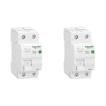 Schneider Electric 1334358 SCHN Disjoncteur différentiel Resi9 1P+N 25A 30mA Type A Courant résiduel, Blanc & 1334359 SCHN Resi9 Disjoncteur de Courant résiduel 1P+N 40A 30mA Type A, Blanc