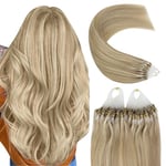 YoungSee Extension a Froid Blond Extension Cheveux Loops Blond Highlight Anneaux Extension Cheveux a Froid 24 Pouces 60 Cm Extension Cheveux Micro Ring Extension Micro Loop 50Brin/50G #P16/22