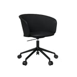 HEM - Kendo Swivel Chair 5-star Castors - Black Leather/Black - Black - Svart - Kontorsstolar - Metall/Trä/Skum/Plast/Ull