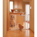 Carlson Pet Gate Extra Wide Walk Through With Small Pet Door White 74-112 x 77 cm