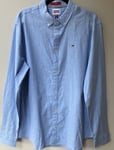 Men's Tommy Jeans Shirt Size XXL Slim Stretch Oxford Perfume Blue