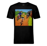 T-Shirt Homme Col Rond Tintin Tour De France Maillot Jaune Bd Vintage