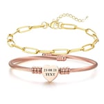 JJDreams Bracelet Acier Inoxydable Femme Cœur Bracelet Jonc Ouvert Chaîne Bracelet Or Cadeau pour Femme