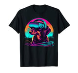 Funny VR Gamer Dachshund In VR Headset Virtual Reality T-Shirt