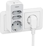 Multiprise Murale, Prise Multiple Avec 3 Prise Et 1 Usb Et 1 Usb C, 5 En 1 Multiprise Usb C Compatible Avec Phone, Pad, Multiprise Usb Secteur Est Idéale Pour Les Voyages De Bureau[MUL210775]